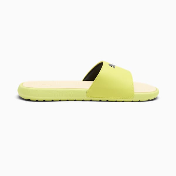Cool Cat 2.0 Sport Women's Slides, Lime Sheen-PUMA Black-Creamy Vanilla, extralarge