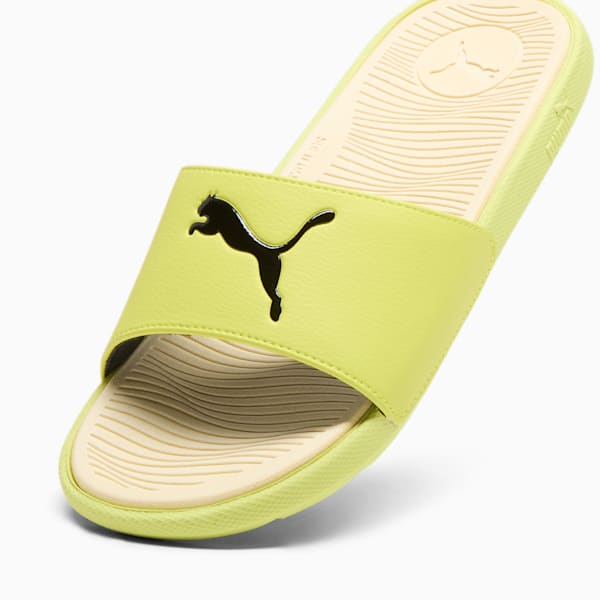 Cool Cat 2.0 Sport Women's Slides, Lime Sheen-PUMA Black-Creamy Vanilla, extralarge