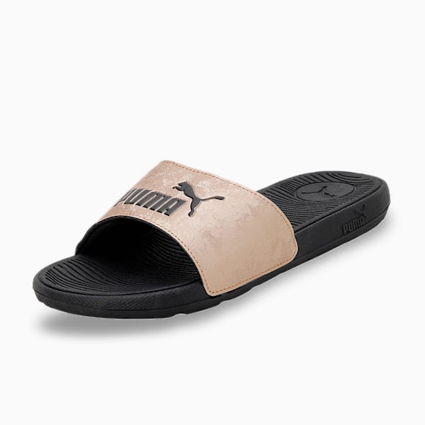 Cool Cat 2.0 Space Women's Slides, PUMA Gold-PUMA Black, extralarge-IND