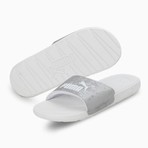 Cool Cat 2.0 Space Women's Slides, PUMA Silver-PUMA White-Matte Silver, extralarge-IND