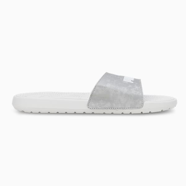Cool Cat 2.0 Space Women's Slides, PUMA Silver-PUMA White-Matte Silver, extralarge-IND