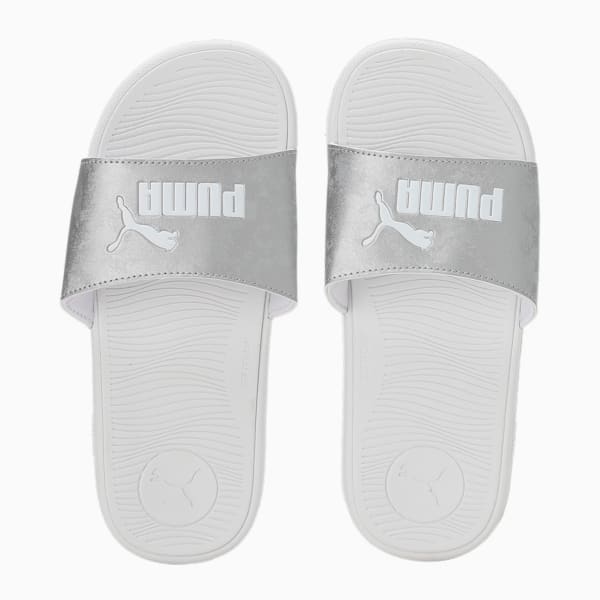 Cool Cat 2.0 Space Women's Slides, PUMA Silver-PUMA White-Matte Silver, extralarge-IND