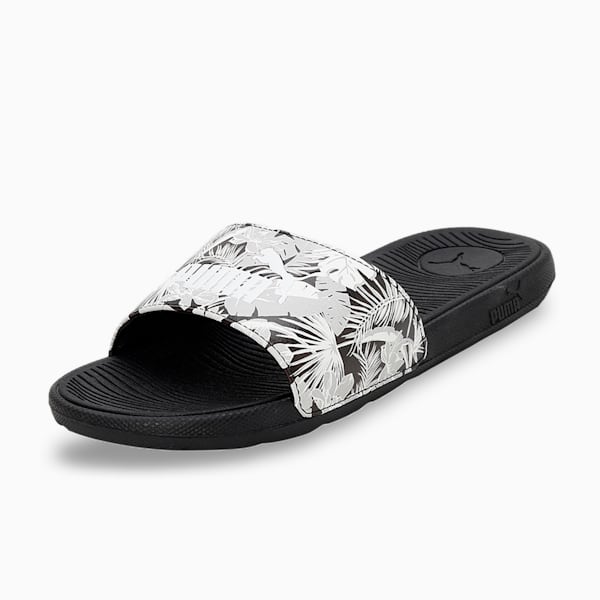 Cool Cat 2.0 Flower Women's Slides, PUMA Black-PUMA White, extralarge-IND
