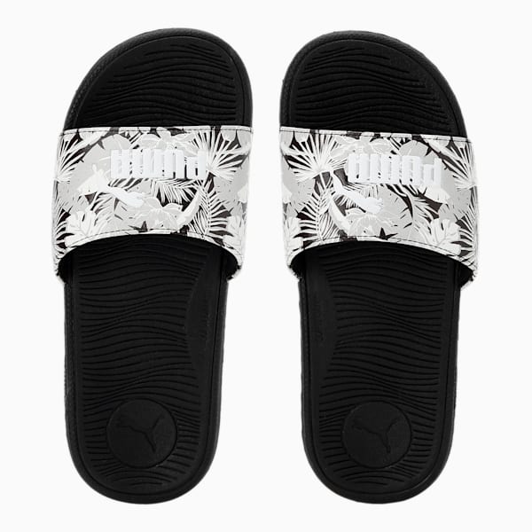 Cool Cat 2.0 Flower Women's Slides, PUMA Black-PUMA White, extralarge-IND