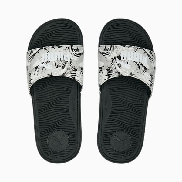 Cool Cat 2.0 Flower Women's Slides, PUMA Black-PUMA White, extralarge