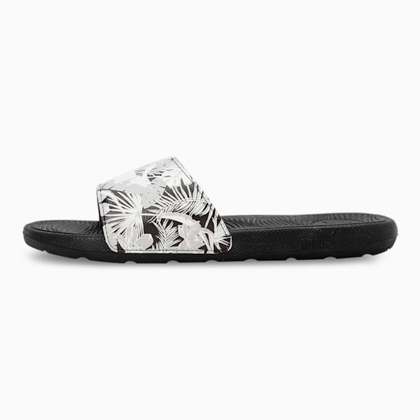 Cool Cat 2.0 Flower Women's Slides, PUMA Black-PUMA White, extralarge-IND