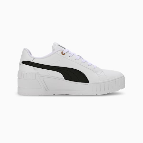 Karmen Wedge Women's Sneakers, PUMA White-PUMA Black-Gold, extralarge-IND