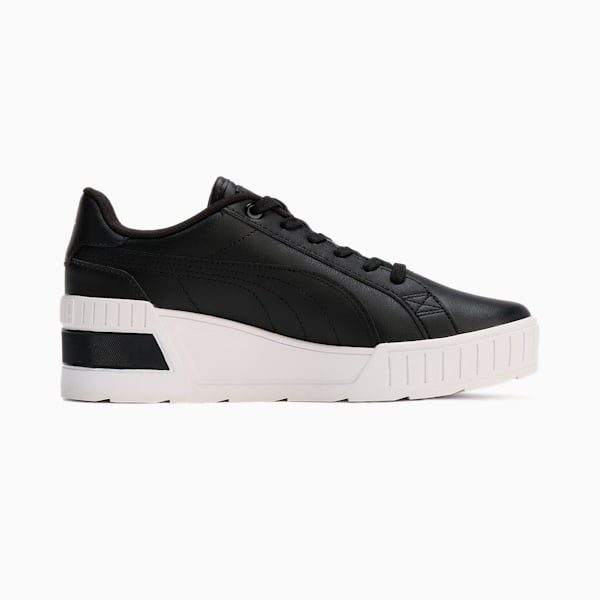 ウィメンズ カルメン ウェッジ レザー スニーカー, PUMA Black-PUMA Black-Gold, extralarge-JPN