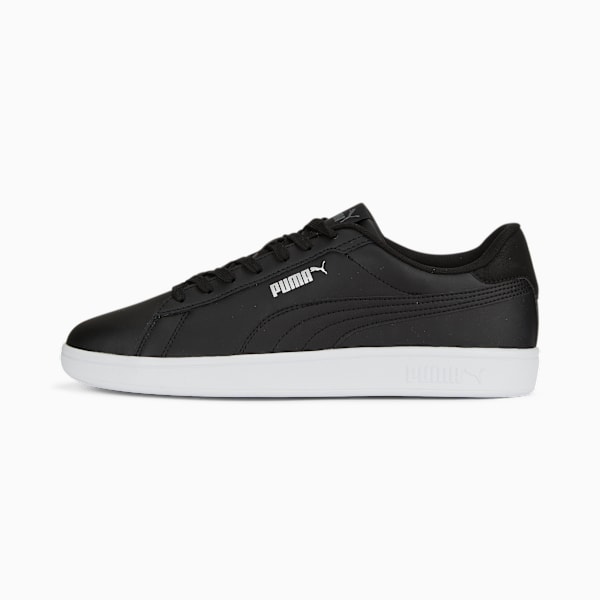 Black PUMA trainer with lace-up closure and a white sole unit.