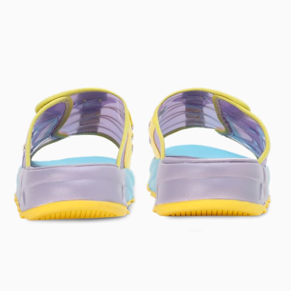 PUMA x SPONGEBOB RS-Slide Unisex Slides, Vivid Violet-Lucent Yellow-Hero Blue