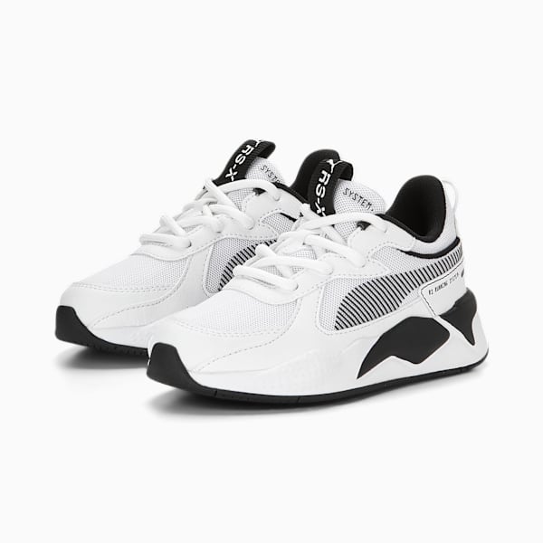 RS-X B W PS para niños, PUMA White-PUMA Black, extralarge
