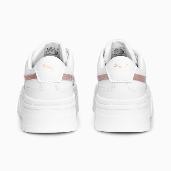 Mayze Stack Shine Big Kids' Sneakers, PUMA White-Rose Gold, extralarge