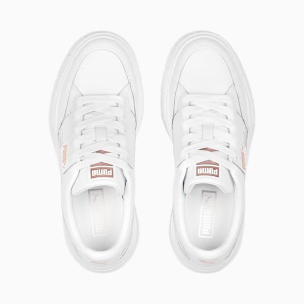 Mayze Stack Shine Big Kids' Sneakers, PUMA White-Rose Gold, extralarge