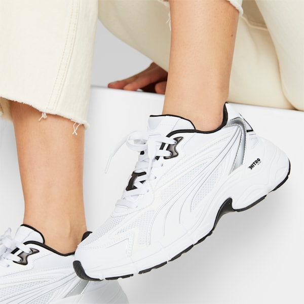 Teveris NITRO Metallic Women's Sneakers, PUMA White-Puma Silver