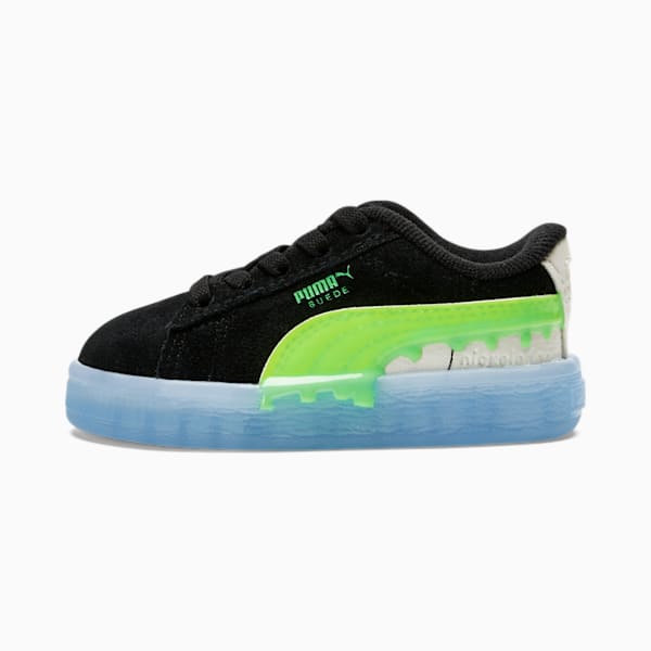 Suede Slime Toddlers' Shoes, PUMA Black-Lime Green