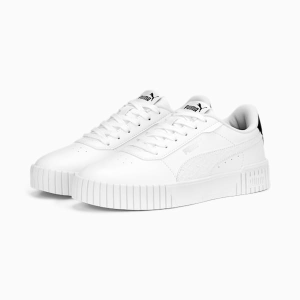 Carina 2.0 Logo Power Women's Sneakers, PUMA White-PUMA Black-PUMA Silver, extralarge-IND