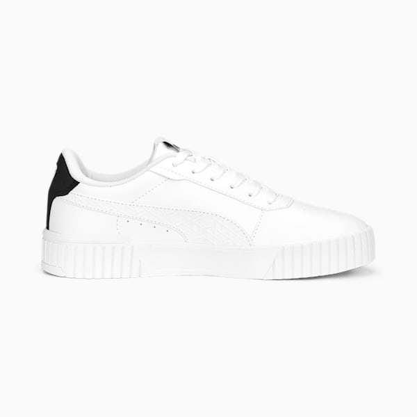 Carina 2.0 Logo Power Women's Sneakers, PUMA White-PUMA Black-PUMA Silver, extralarge-IND