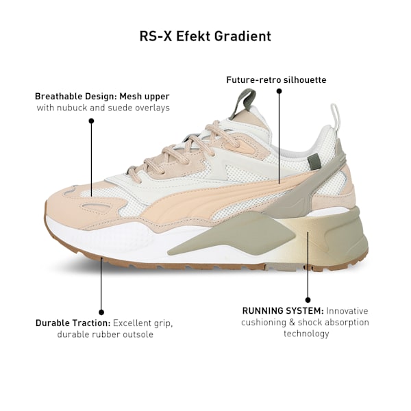 RS-X Efekt Gradient Sneakers, Warm White-Granola, extralarge-IND