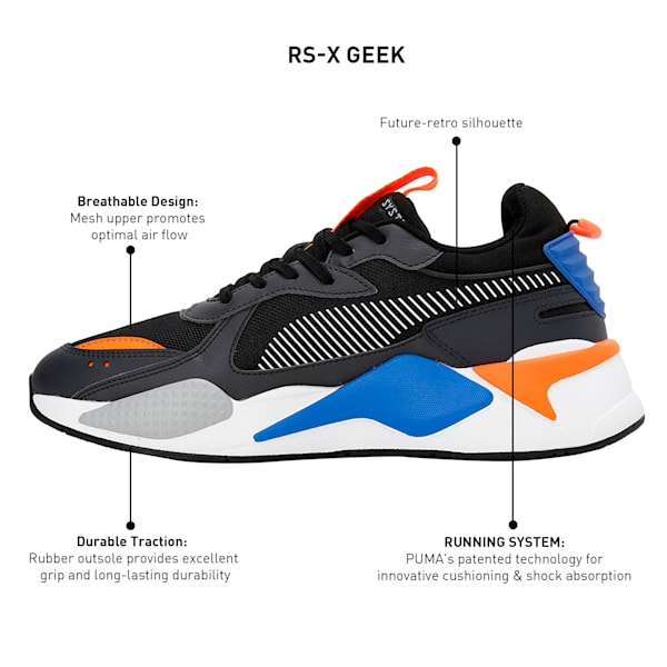 RS-X Geek Unisex Sneakers, PUMA Black-Strong Gray, extralarge-IND