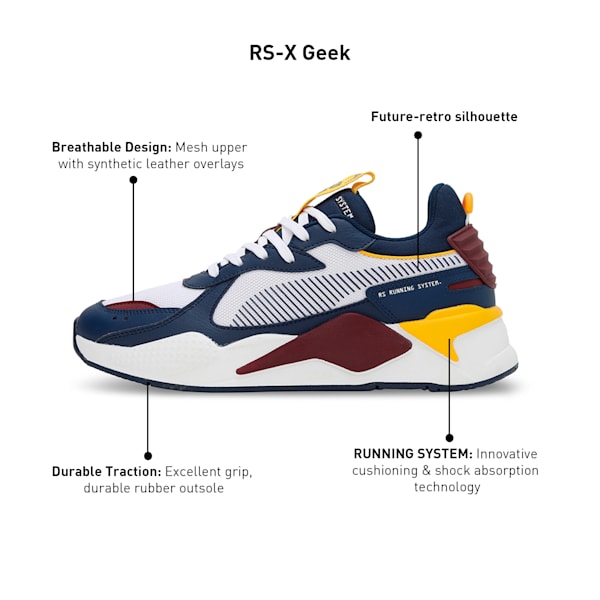 RS-X Geek Sneakers, PUMA White-Persian Blue, extralarge-IND