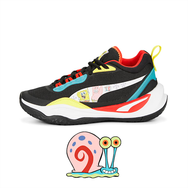 PUMA x SPONGEBOB Playmaker Youth Sneakers, PUMA Black-PUMA White-Celandine-Hero Blue, extralarge-IND