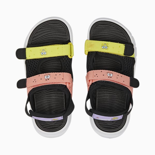 PUMA x SPONGEBOB Evolve Sandal Kids' Sandals, PUMA Black-PUMA White-Carnation Pink-Celandine, extralarge-AUS