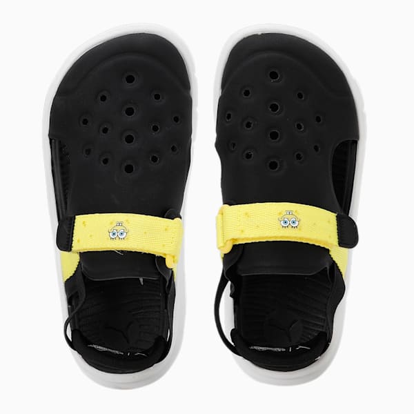PUMA x SPONGEBOB Evolve Kids' Sandals, PUMA Black-PUMA White-Celandine, extralarge-IND