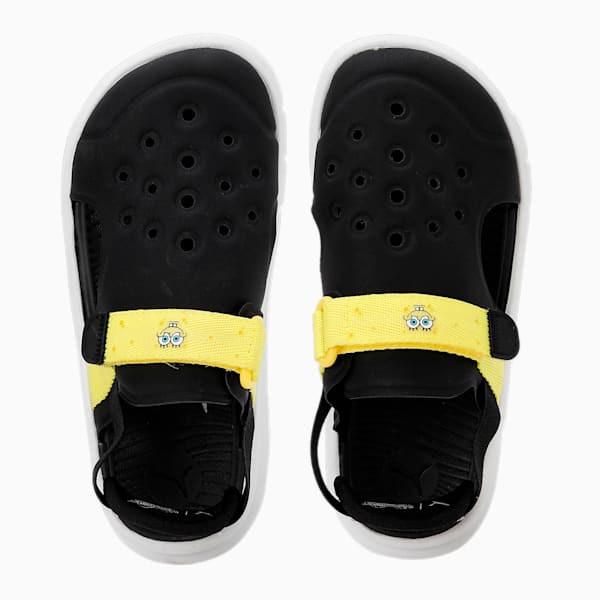 PUMA x SPONGEBOB Evolve Sandal AC Kids' Sandals, PUMA Black-PUMA White-Celandine, extralarge-IND