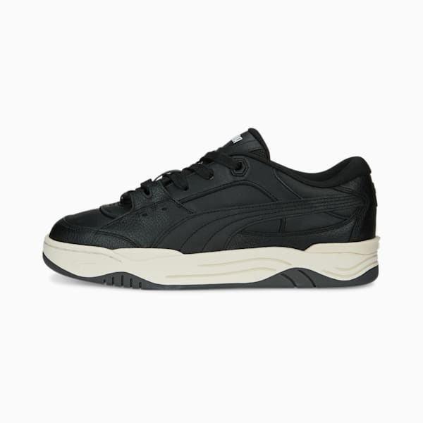 PUMA-180 Leather Sneakers, PUMA Black-Frosted Ivory-Shadow Gray, extralarge-GBR