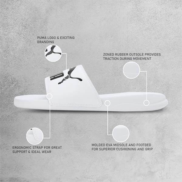 Popcat 20 Slides, PUMA White-PUMA Black, extralarge-IND
