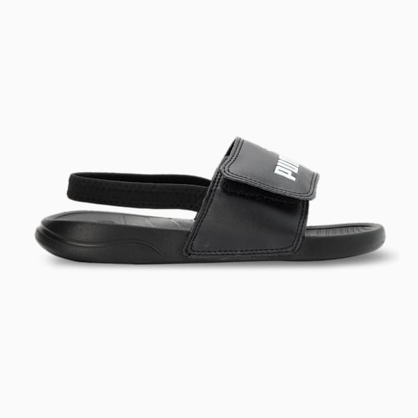 Popcat 20 Backstrap Kids' Slides, PUMA Black-PUMA White, extralarge-IND