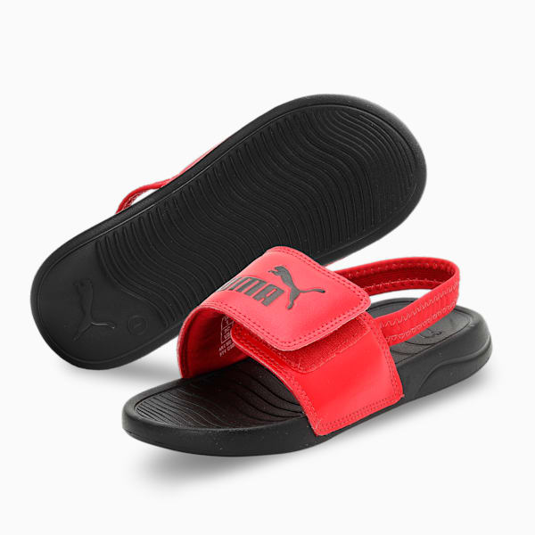 Popcat 20 Backstrap Kids' Slides, High Risk Red-PUMA Black-Puma Black, extralarge-IND