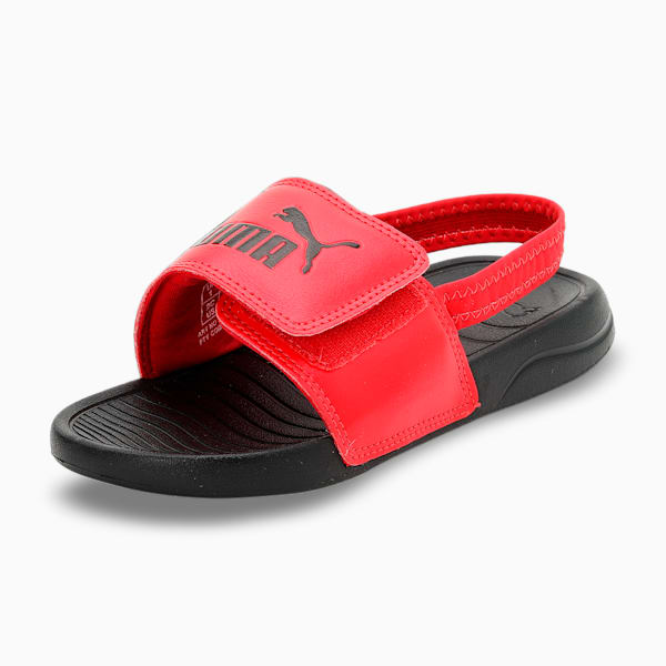 Popcat 20 Backstrap Kids' Slides, High Risk Red-PUMA Black-Puma Black, extralarge-IND