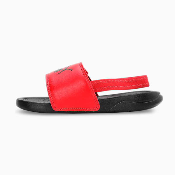 Popcat 20 Backstrap Kids' Slides, High Risk Red-PUMA Black-Puma Black, extralarge-IND