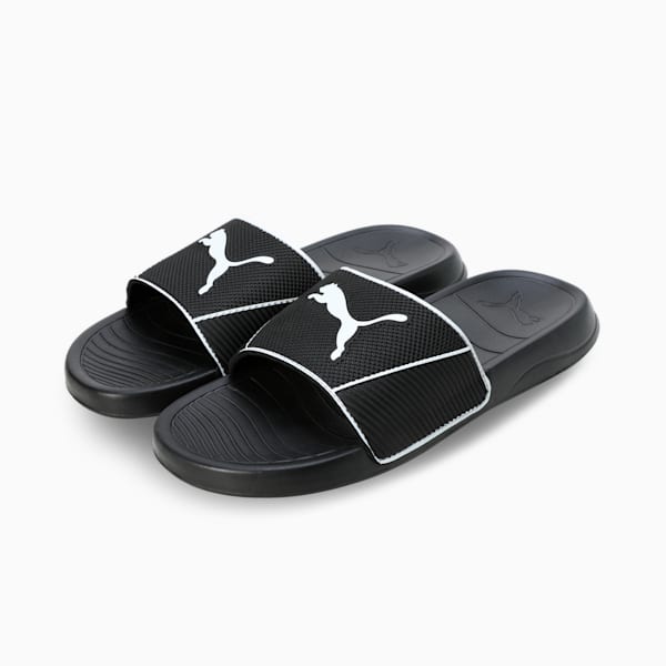 Popcat 20 Shower Res Unisex Slides, PUMA Black-PUMA White, extralarge-IND