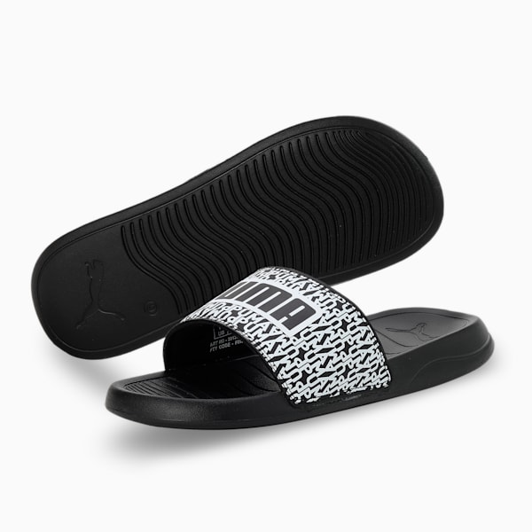 Popcat 20 Mono Res Unisex Slides, PUMA Black-PUMA White, extralarge-IND