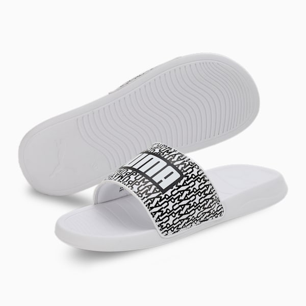 Popcat 20 Mono Slides, PUMA White-PUMA Black, extralarge-IND