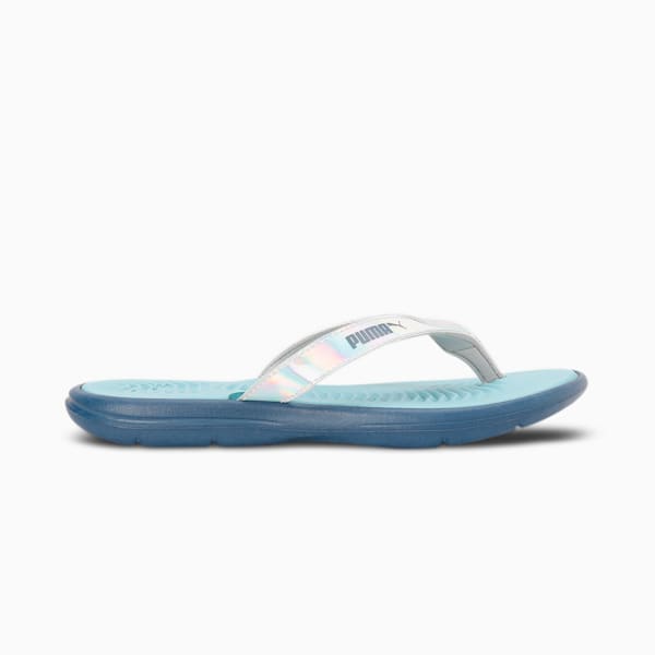 Silvia Women's Flip-Flops, Evening Sky-Dusty Aqua-PUMA Silver, extralarge-IND