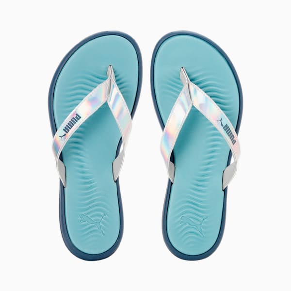 Silvia Women's Flip-Flops, Evening Sky-Dusty Aqua-PUMA Silver, extralarge-IND