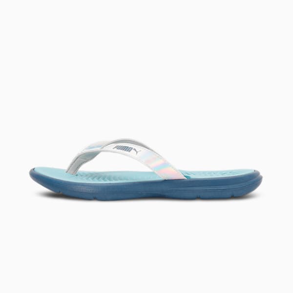 Silvia Women's Flip-Flops, Evening Sky-Dusty Aqua-PUMA Silver, extralarge-IND