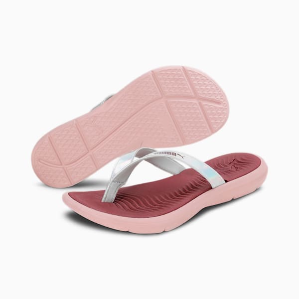 Silvia Women's Flip-Flops, Dusty Plum-Rose Quartz-PUMA Silver, extralarge-IND