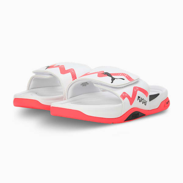 Dream Nitro Future Unisex Slides, PUMA White-PUMA Black-Fire Orchid, extralarge-IND