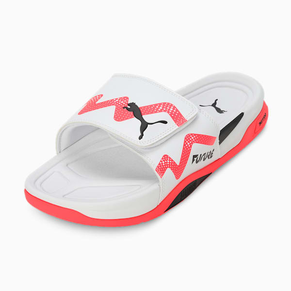 Dream Nitro Future Unisex Slides, PUMA White-PUMA Black-Fire Orchid, extralarge-IND