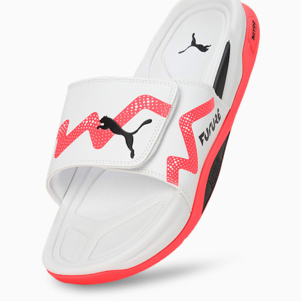 Dream Nitro Future Unisex Slides, PUMA White-PUMA Black-Fire Orchid, extralarge-IND