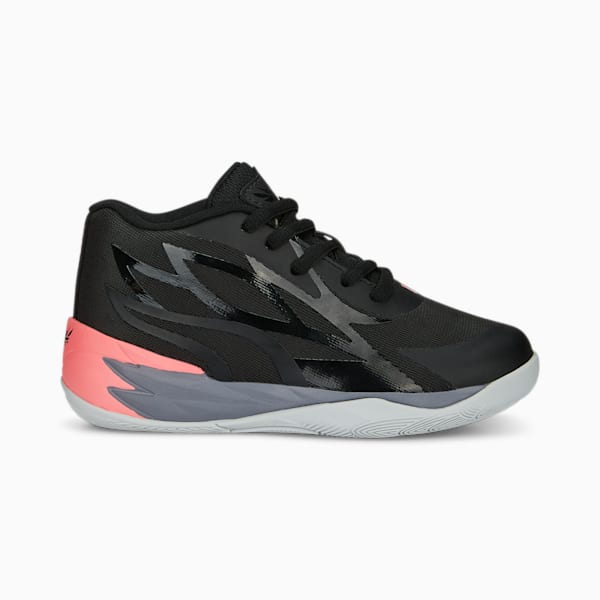 MB.02 Basketball Little Kids' Shoes, PUMA Black-Sunset Glow-Gray Tile
