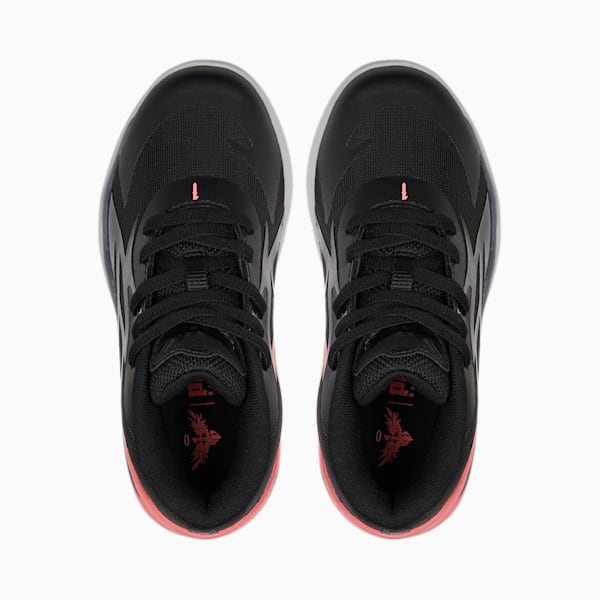 MB.02 Basketball Little Kids' Shoes, PUMA Black-Sunset Glow-Gray Tile