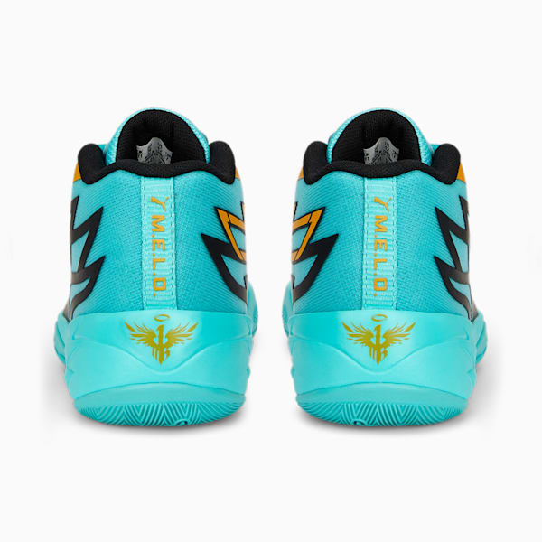 MB.02 Honeycomb Little Kids' Basketball Shoes, Elektro Aqua-PUMA Black-Mineral Yellow