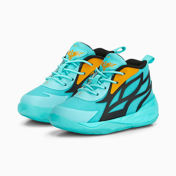 MB.02 Buzz City Basketball Shoes Baby, Elektro Aqua-PUMA Black-Mineral Yellow, extralarge-GBR