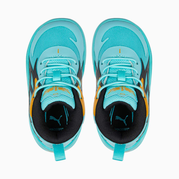 MB.02 Honeycomb Toddlers' Basketball Shoes, Elektro Aqua-PUMA Black-Mineral Yellow