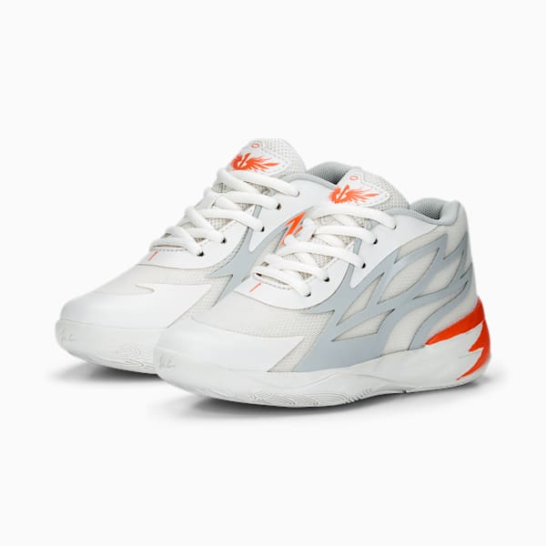 Souliers de basketball MB.02 Enfant et Adolescent, Platinum Gray-Ultra Orange, extralarge